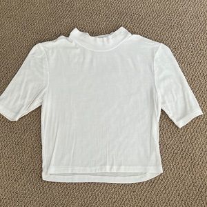 White ribbed crop t shirt